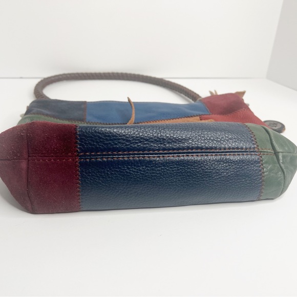 THE SAK Patchwork Multicolor Leather/Suede Hobo Shoulder Bag With Braided Strap - Picture 10 of 14
